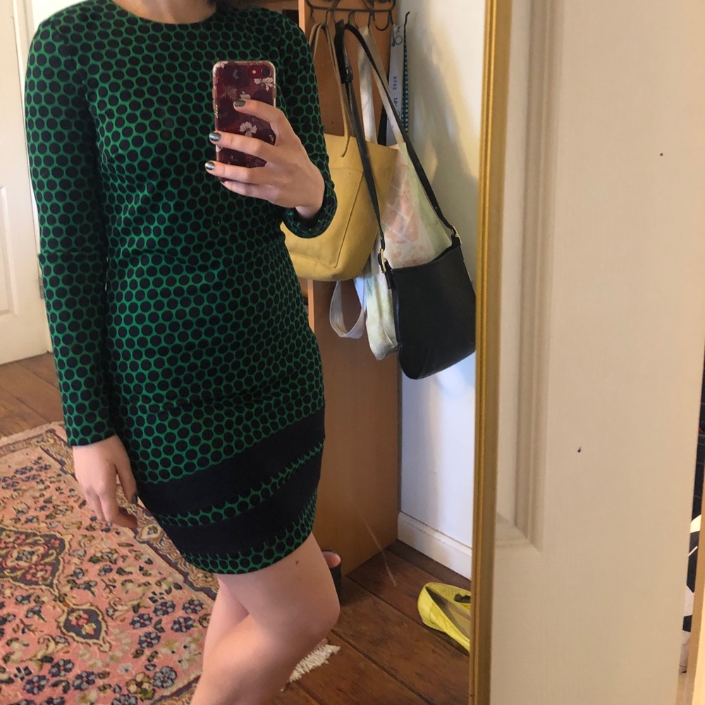 Michael Kors Green & Black Polka Dot Dress